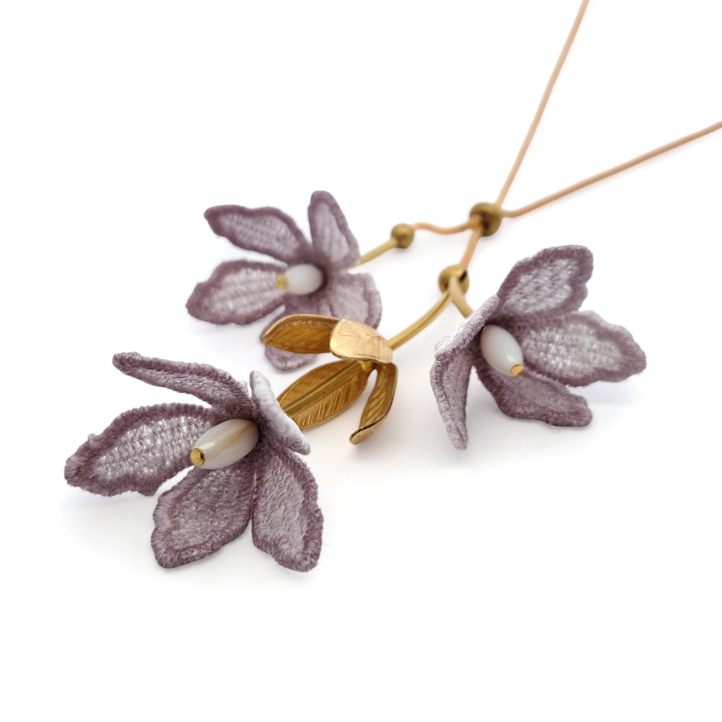 Tiaré Flower Long Lariat Necklace
