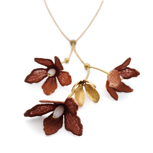Tiaré Flower Long Lariat Necklace