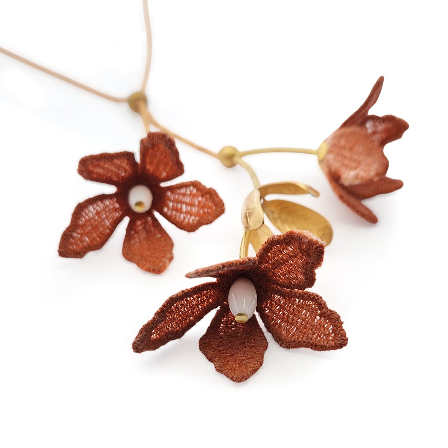 Tiaré Flower Long Lariat Necklace