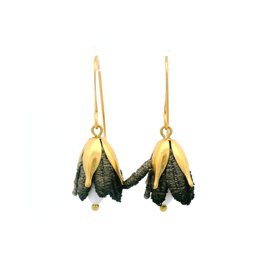Jasmine Flower Pewter Grey Earrings