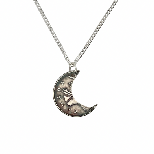 Canadian Quarter Crescent Moon Necklace