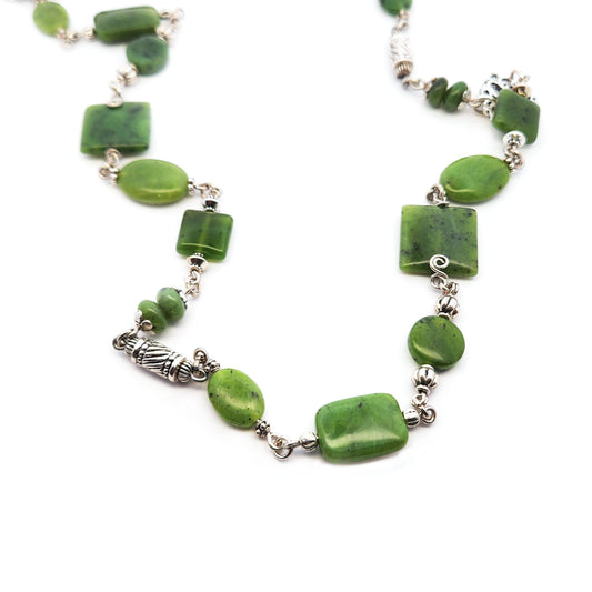 Long Beaded Green Necklace