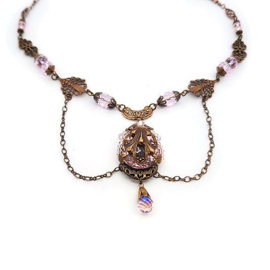 Pink Antique Fairy Necklace