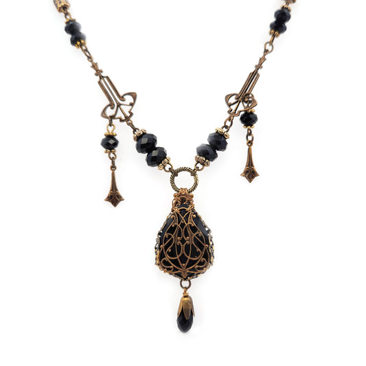Black Antique Fairy Necklace