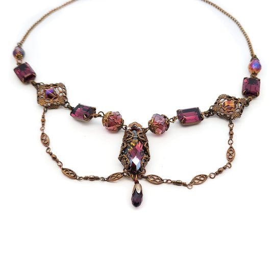 Rose & Brass Antique Fairy Necklace