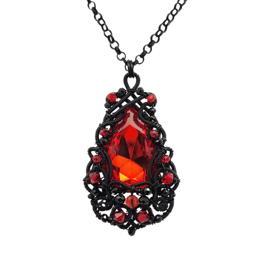 Red & Black Wire Necklace