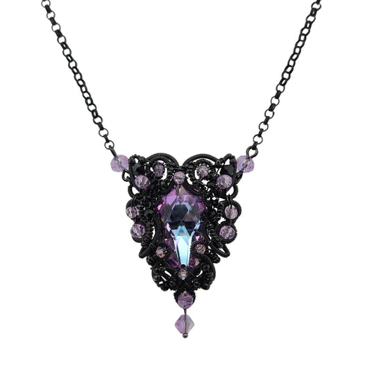 Light Purple & Black Wire Necklace
