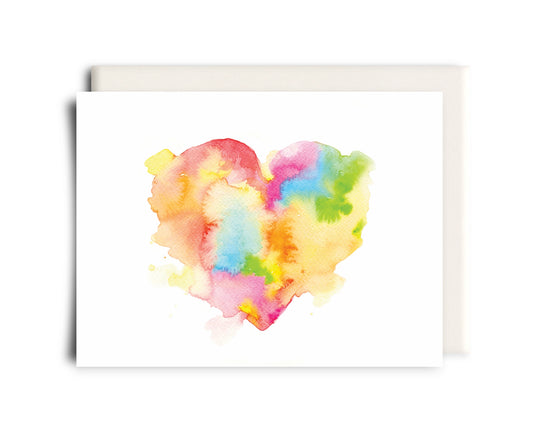 Watercolour Heart Love Card