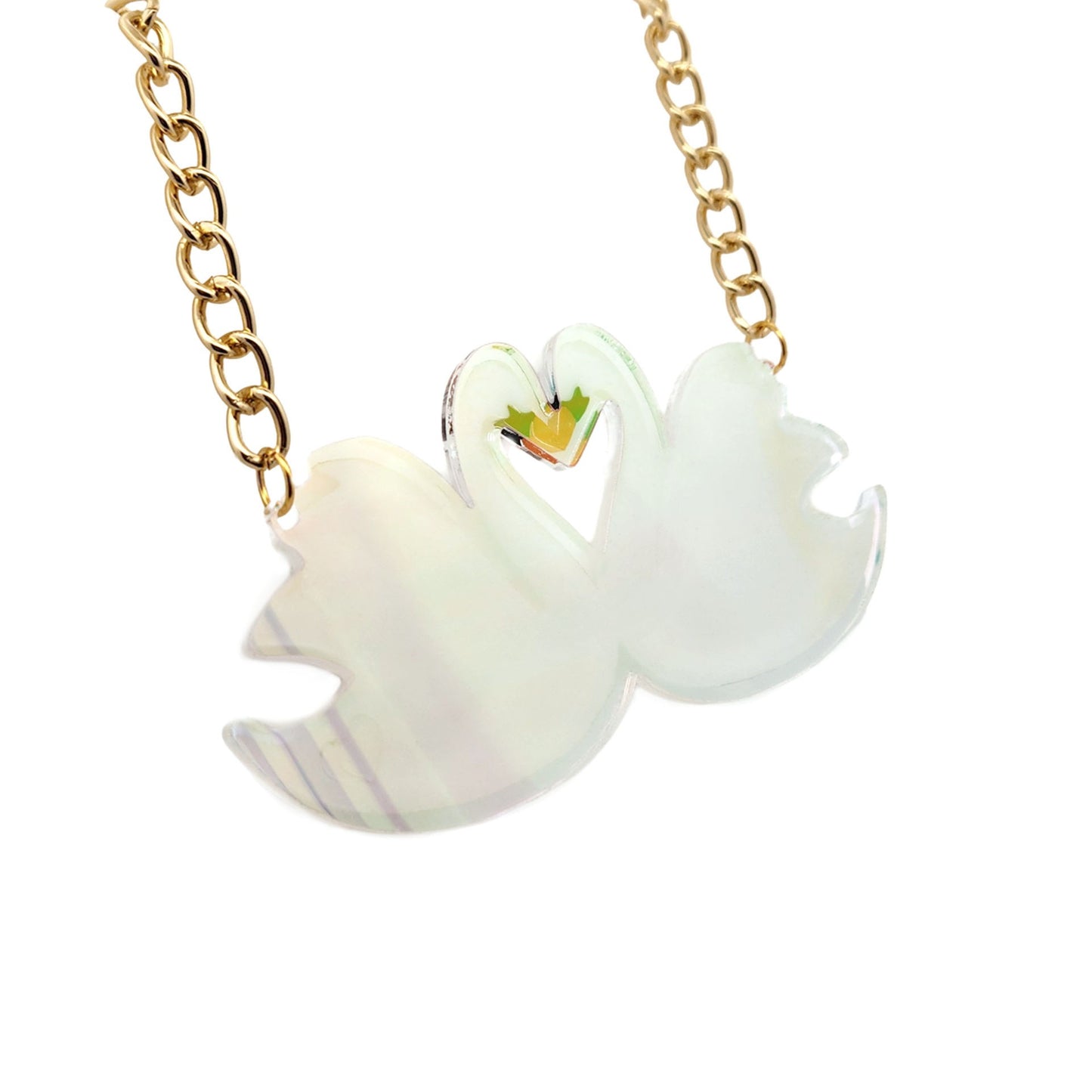 Acrylic Swans Necklace