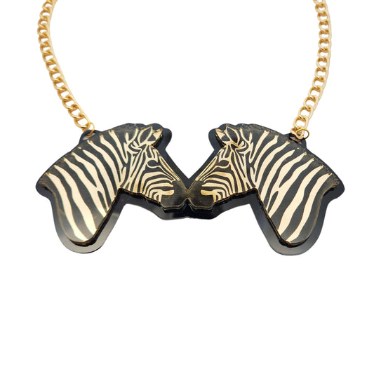 Acrylic Zebra Necklace