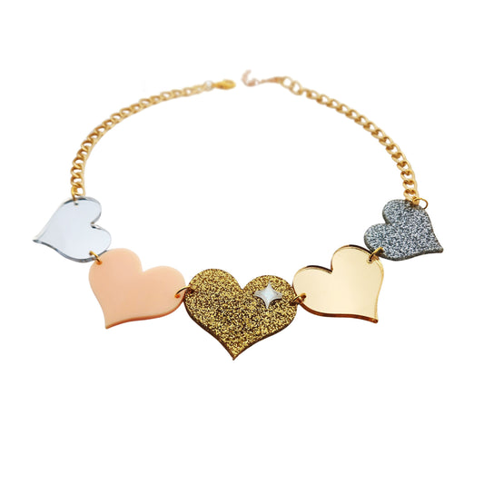 Acrylic Hearts Necklace