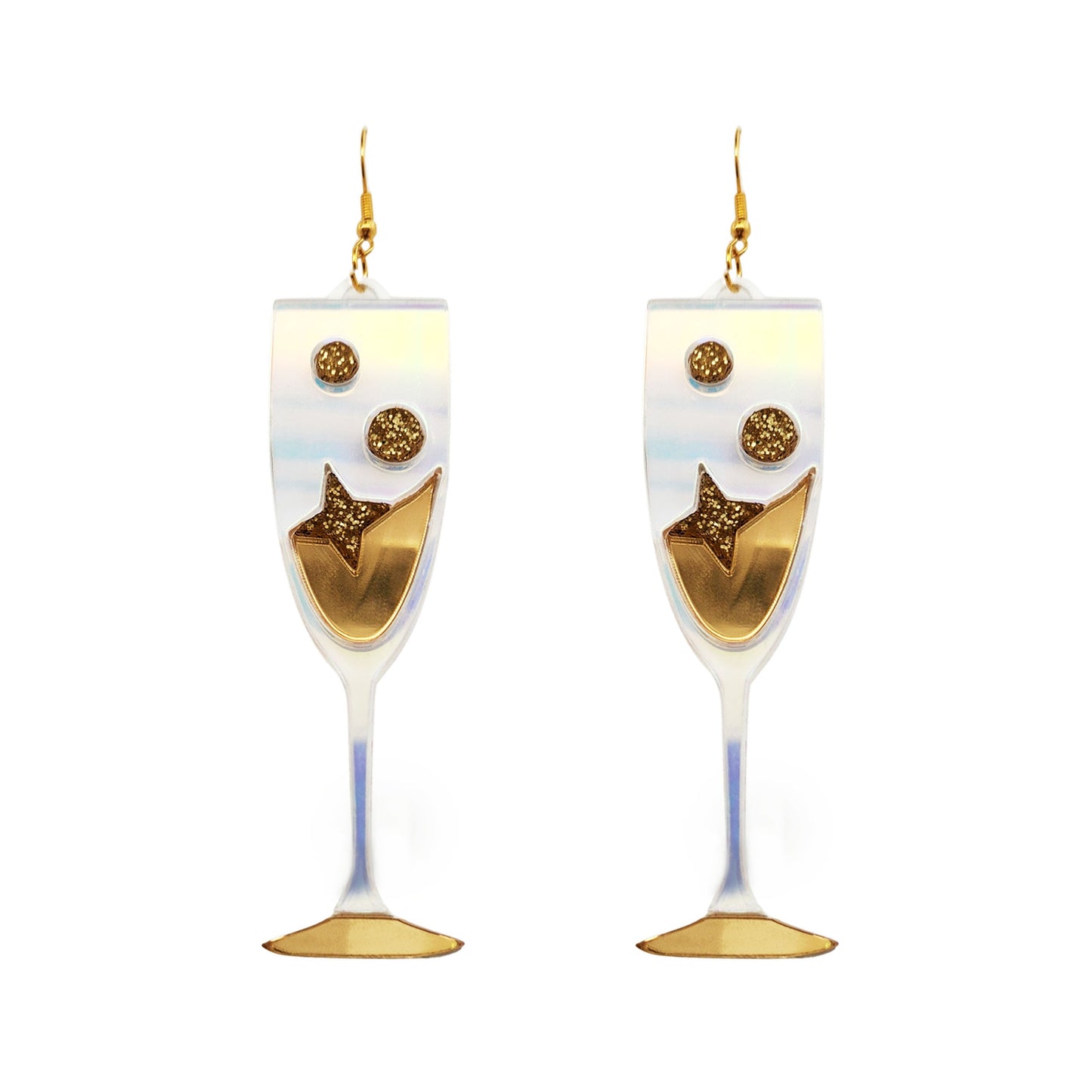 Acrylic Champagne Flute Earrings