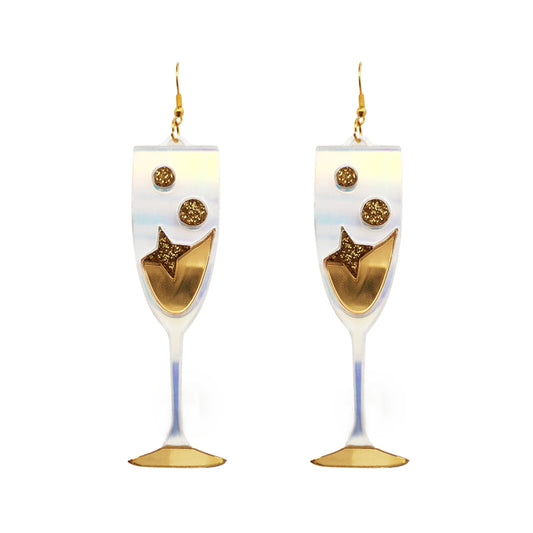 Acrylic Champagne Flute Earrings