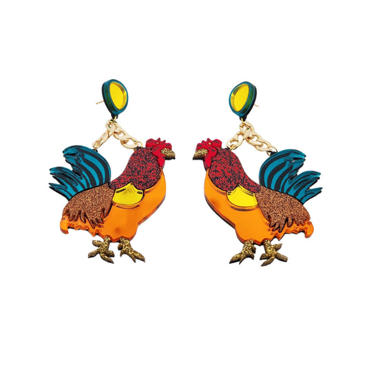 Acrylic Chicken Earrings