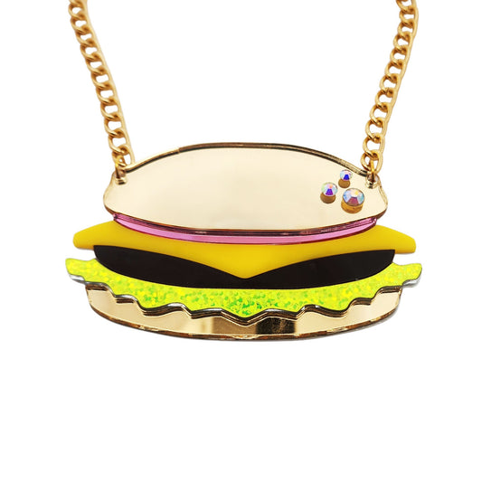 Acrylic Hamburger Necklace
