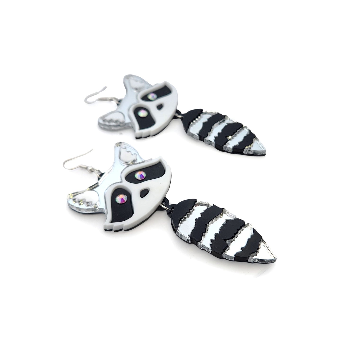 Acrylic Raccoon Earrings