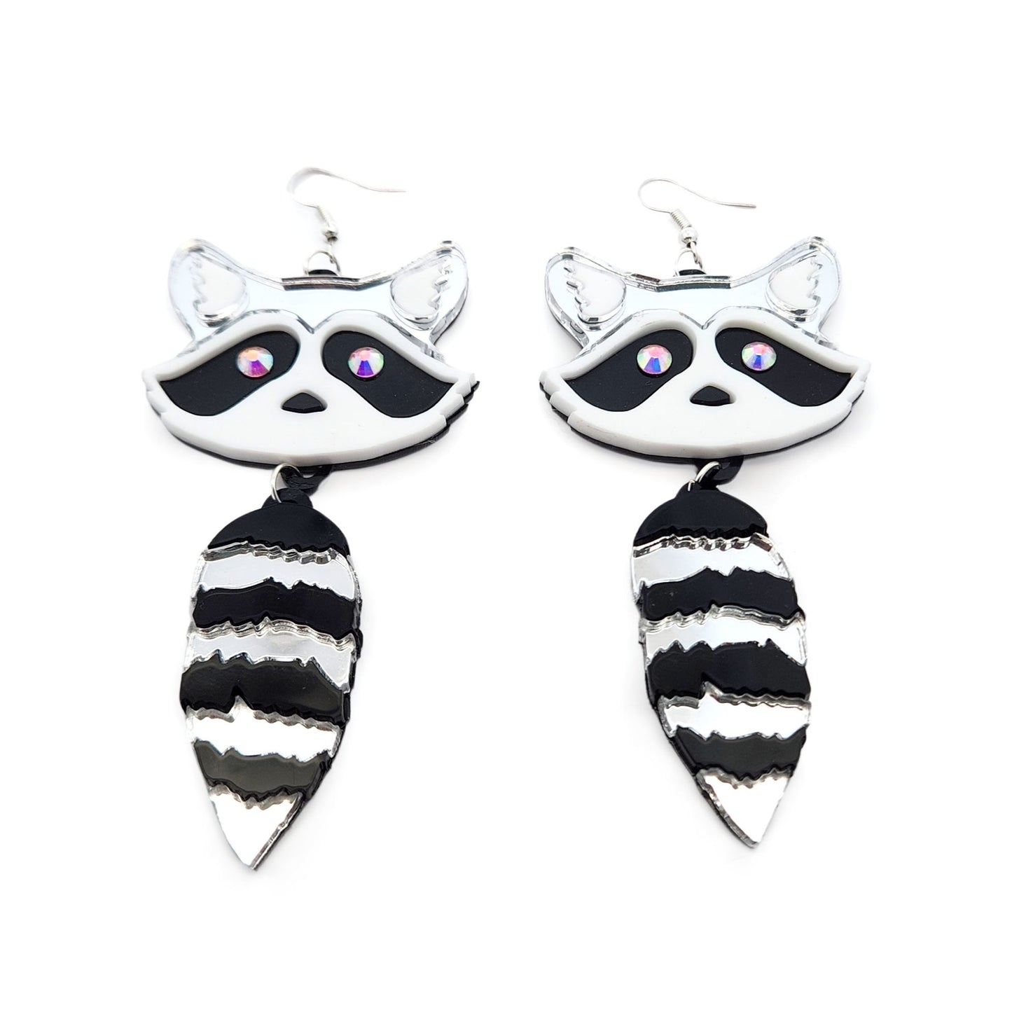 Acrylic Raccoon Earrings
