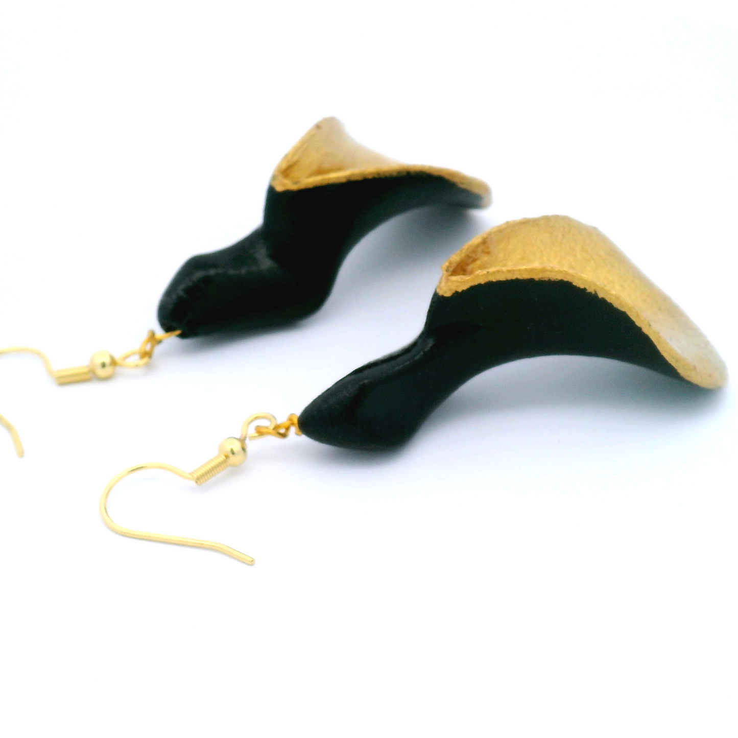 Black & Gold Janicka Petal Earrings