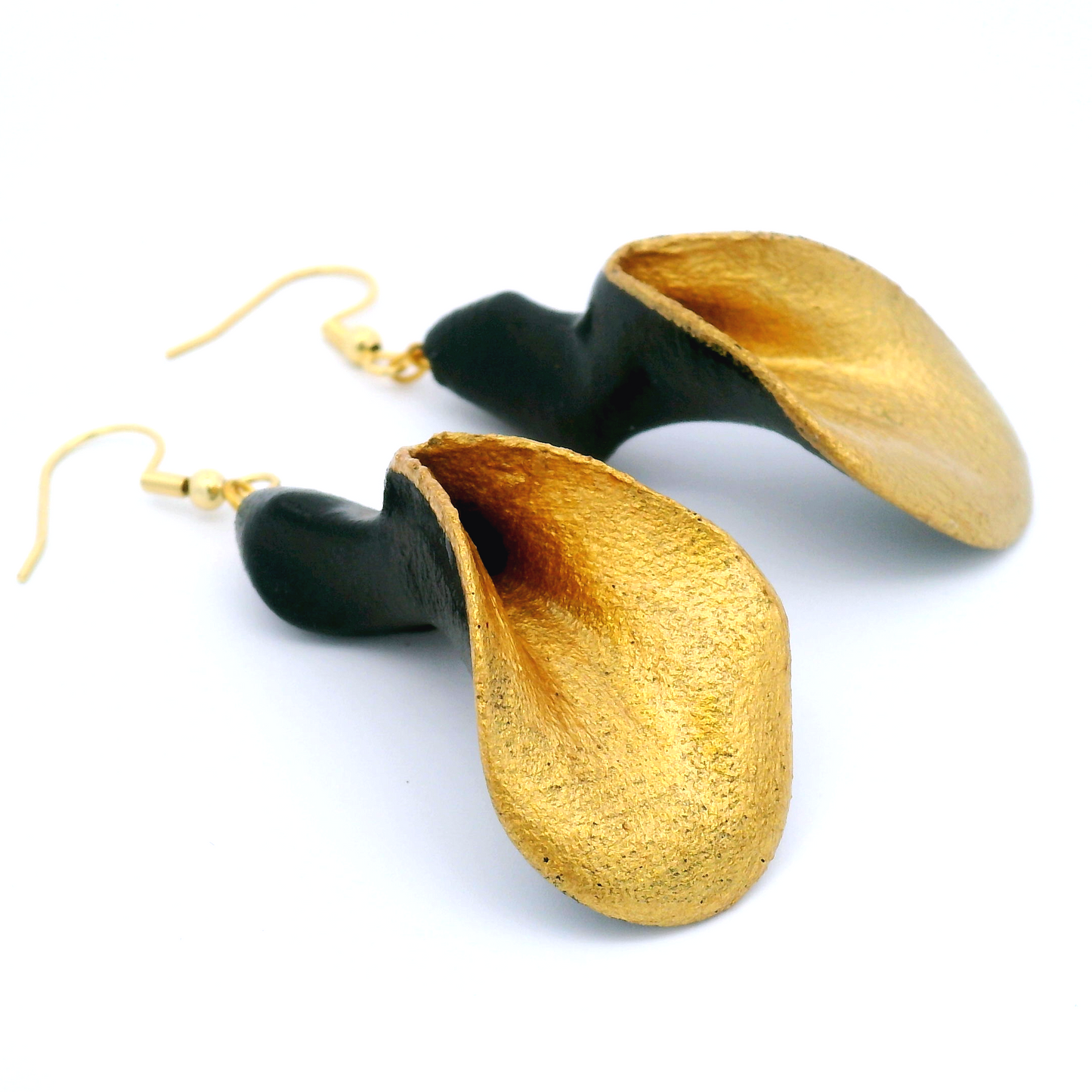 Black & Gold Janicka Petal Earrings
