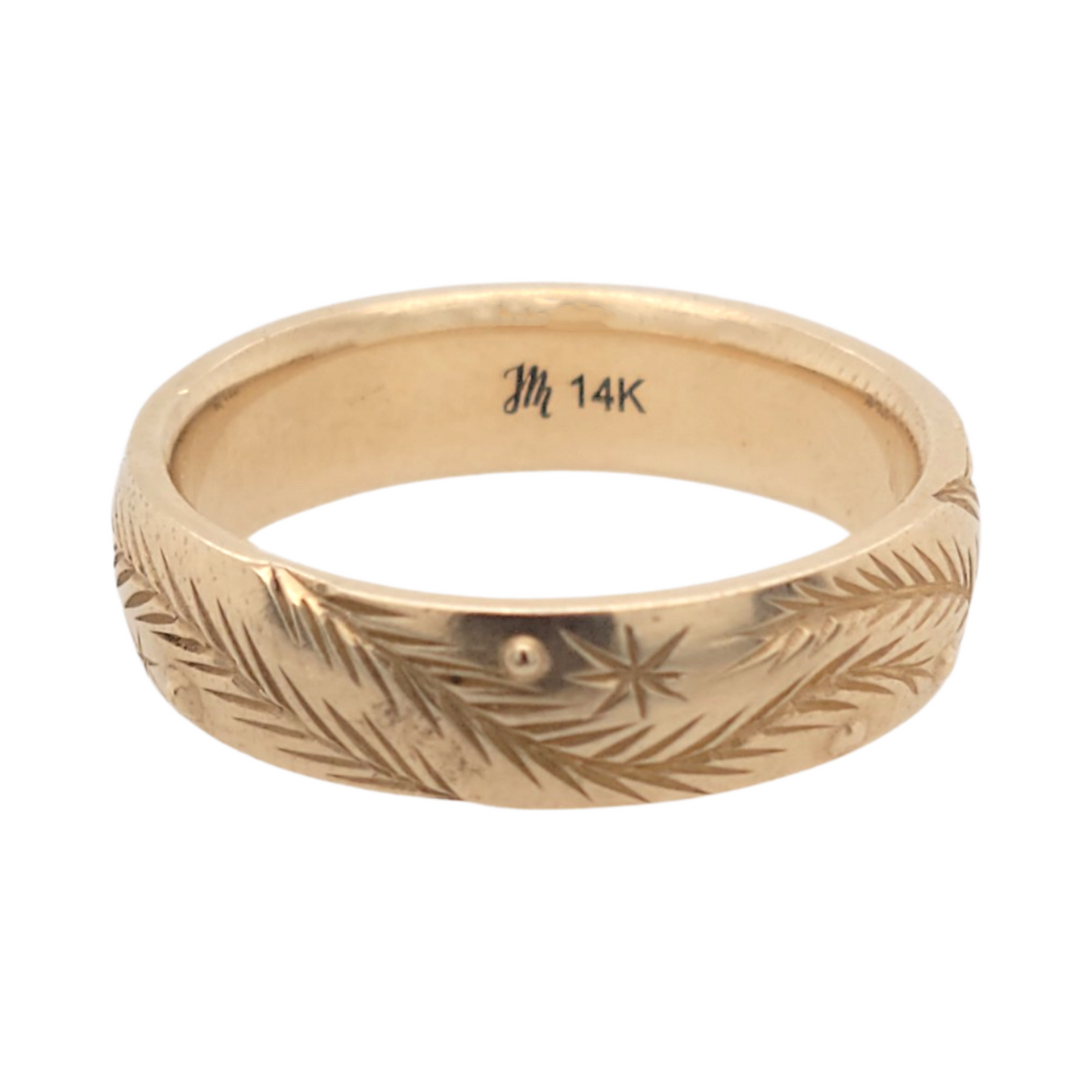 Vine Engraved Wedding Band