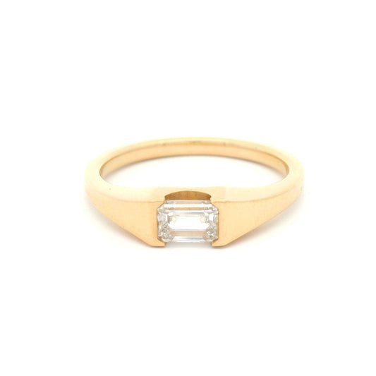 14k Yellow Solitaire with 0.48ct Emerald-Cut Lab-Grown Diamond
