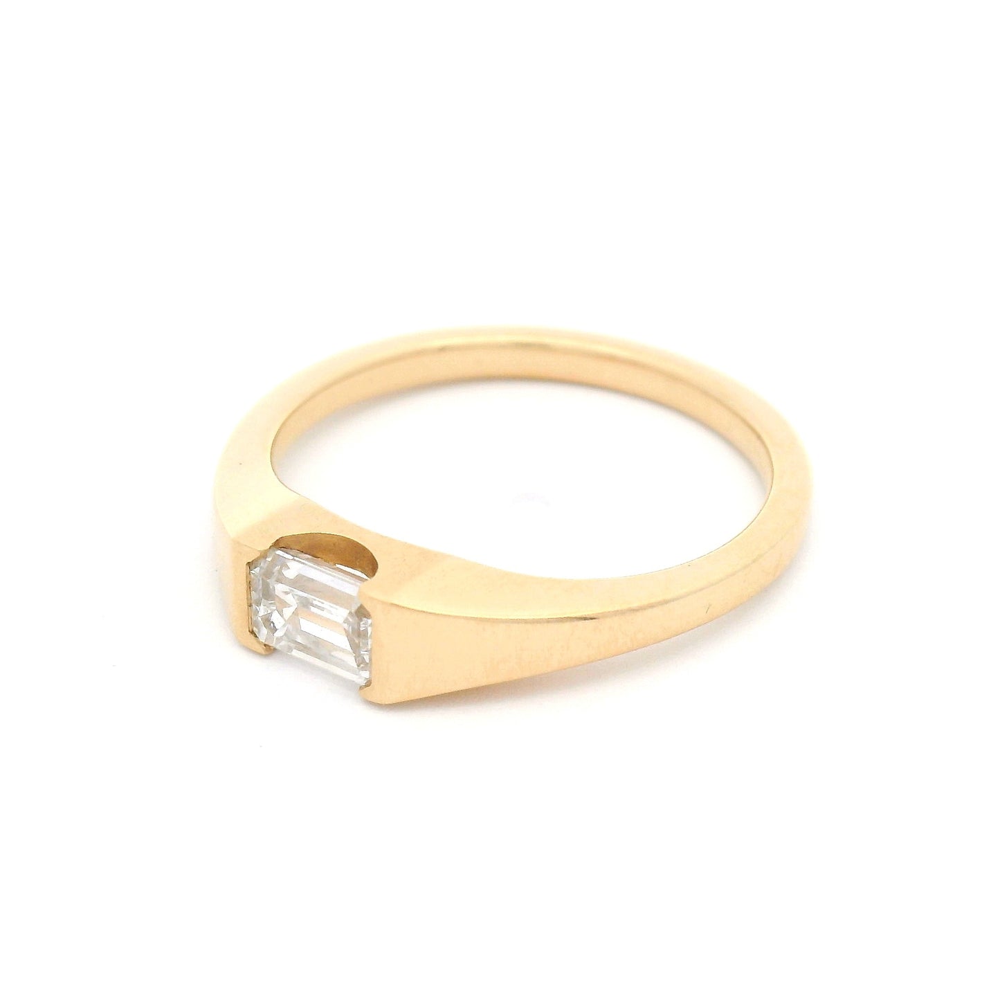 14k Yellow Solitaire with 0.48ct Emerald-Cut Lab-Grown Diamond