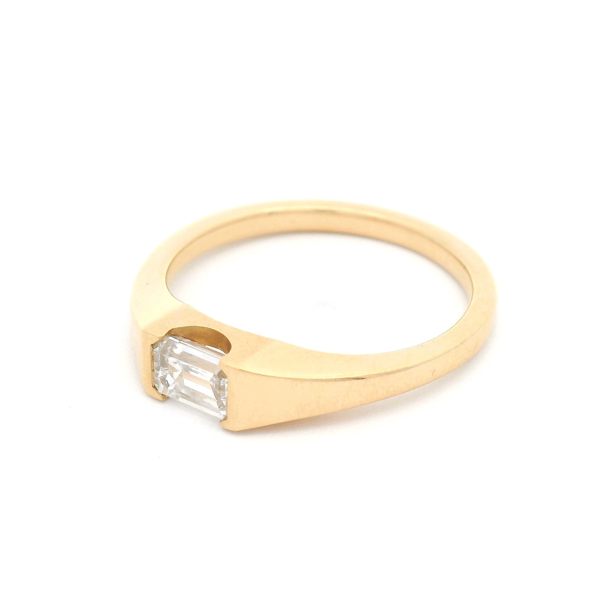 14k Yellow Solitaire with 0.48ct Emerald-Cut Lab-Grown Diamond