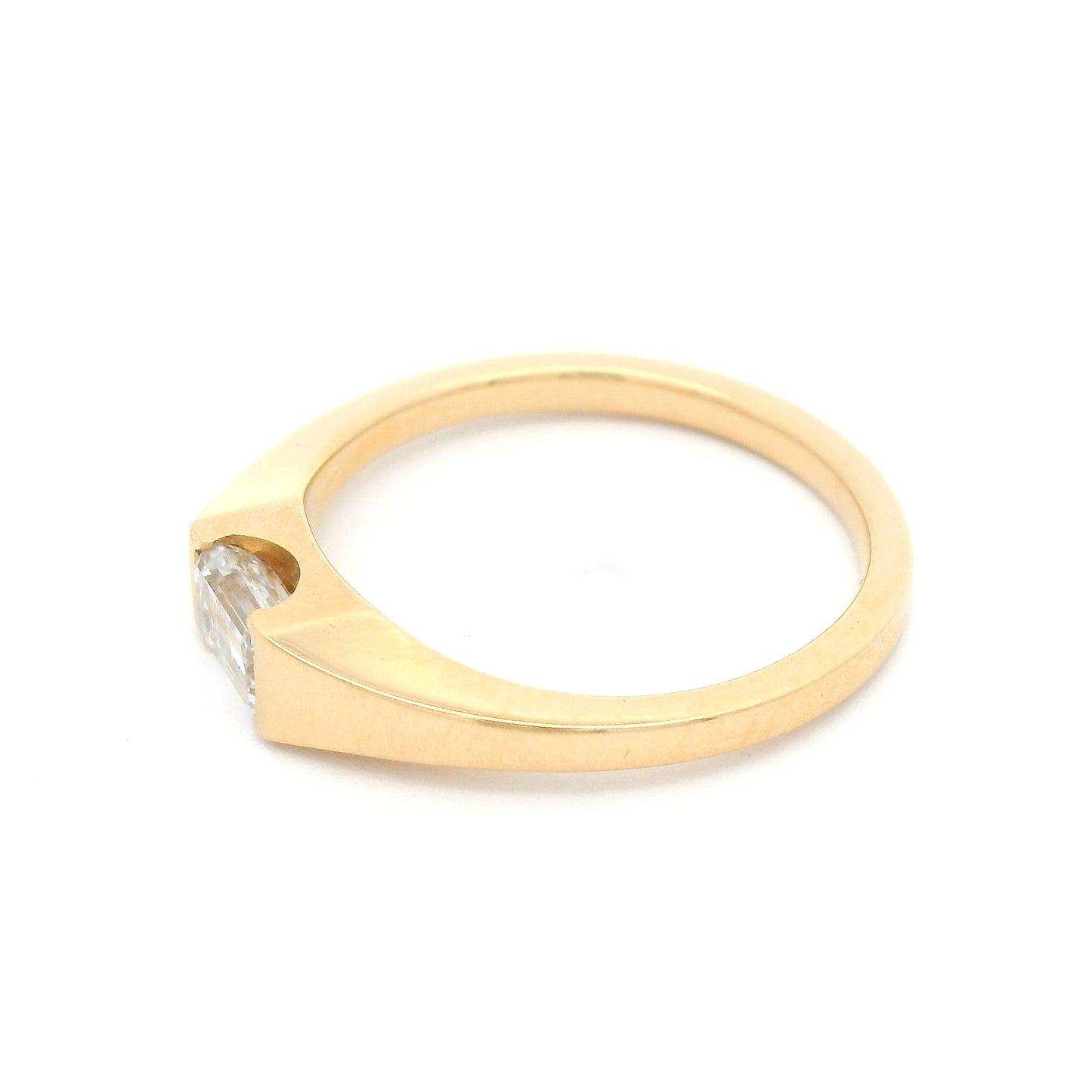 14k Yellow Solitaire with 0.48ct Emerald-Cut Lab-Grown Diamond