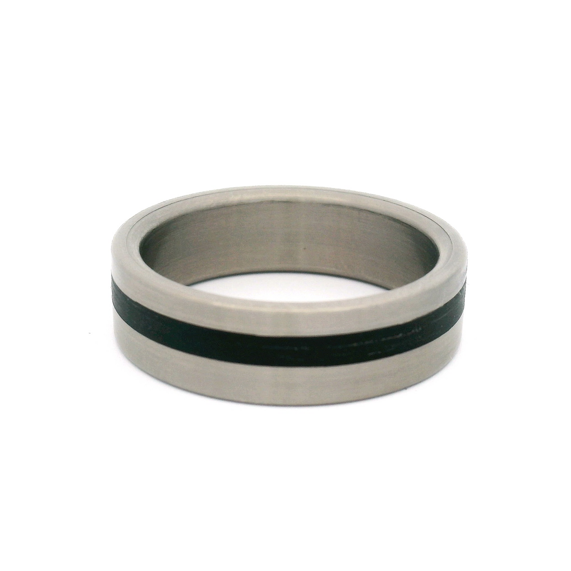 Titanium & Black Delrin 6.5mm Wide Band