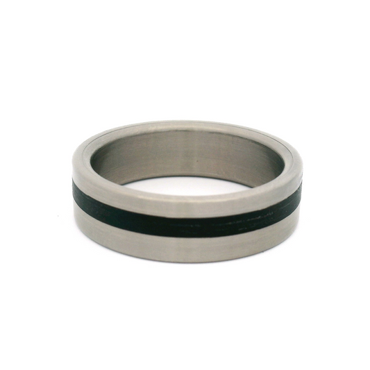 Titanium & Black Delrin 6.5mm Wide Band