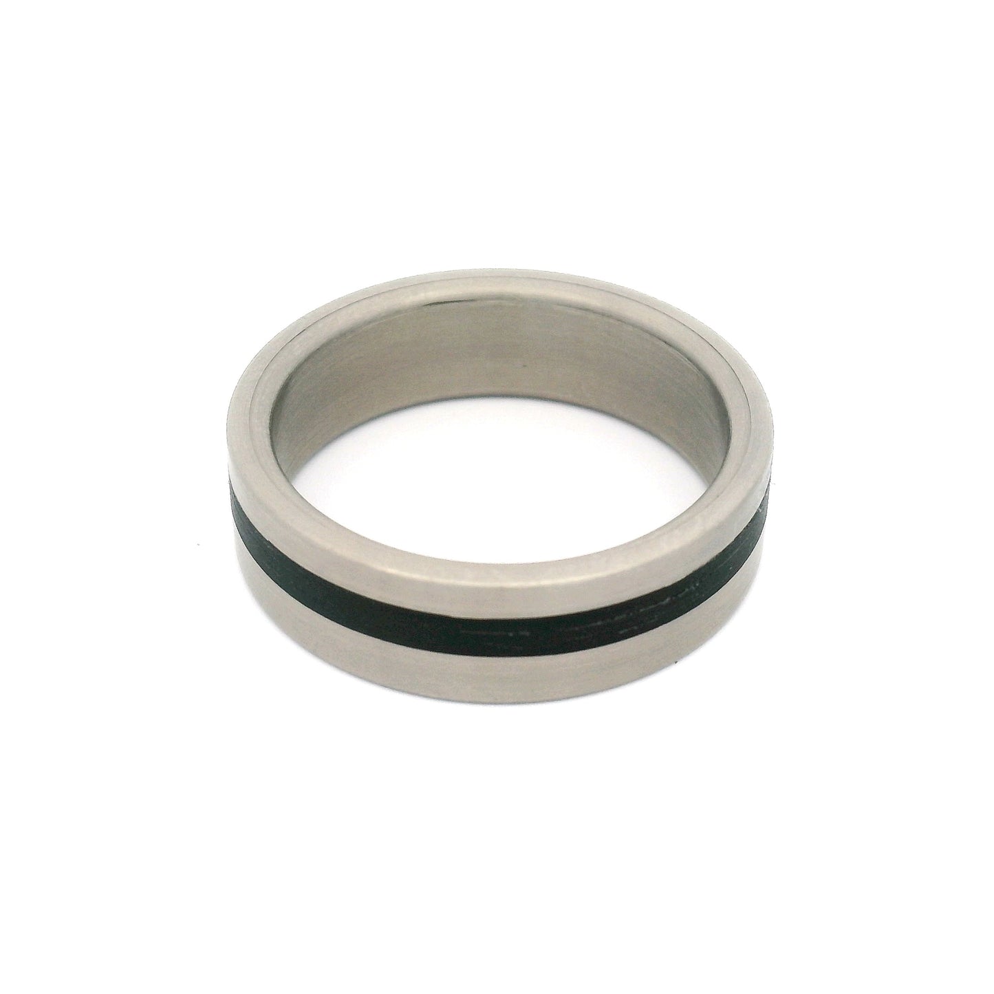 Titanium & Black Delrin 6.5mm Wide Band