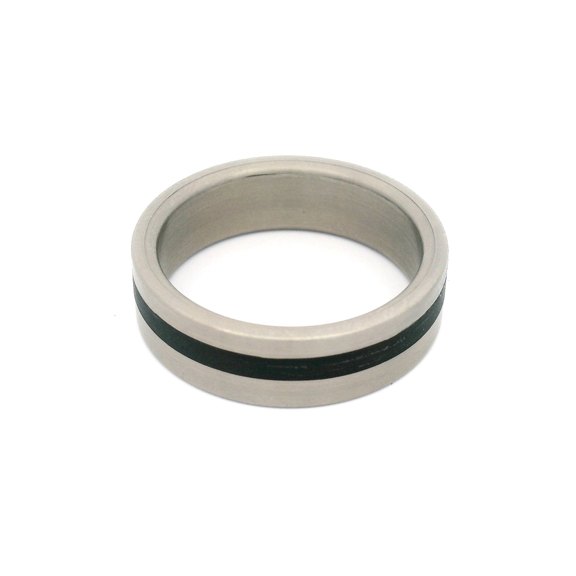Titanium & Black Delrin 6.5mm Wide Band