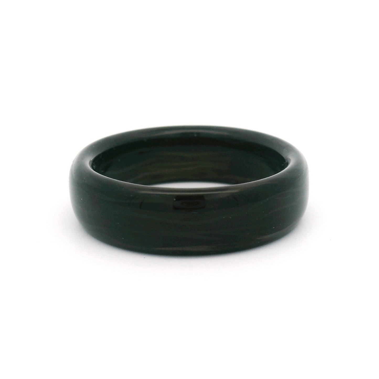 Black Carbon Fibre Half Round Comfort Fit 6.5mm Wide Band