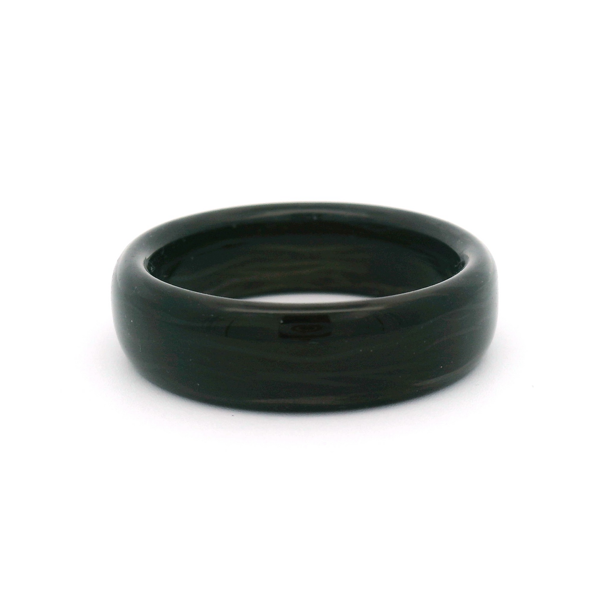Black Carbon Fibre Half Round Comfort Fit 6.5mm Wide Band