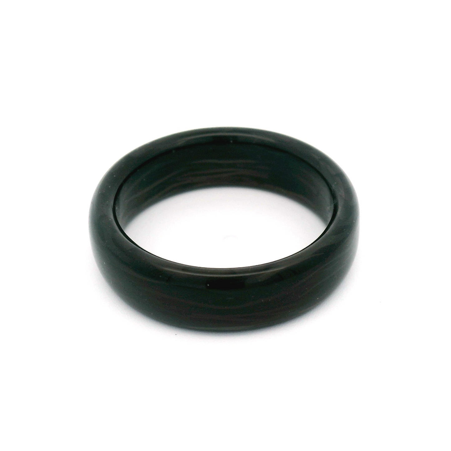 Black Carbon Fibre Half Round Comfort Fit 6.5mm Wide Band