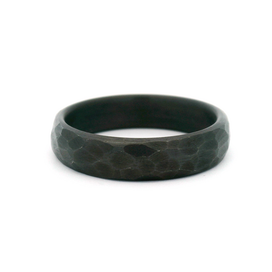 Hammered Black Zirconium 5mm Wide Band