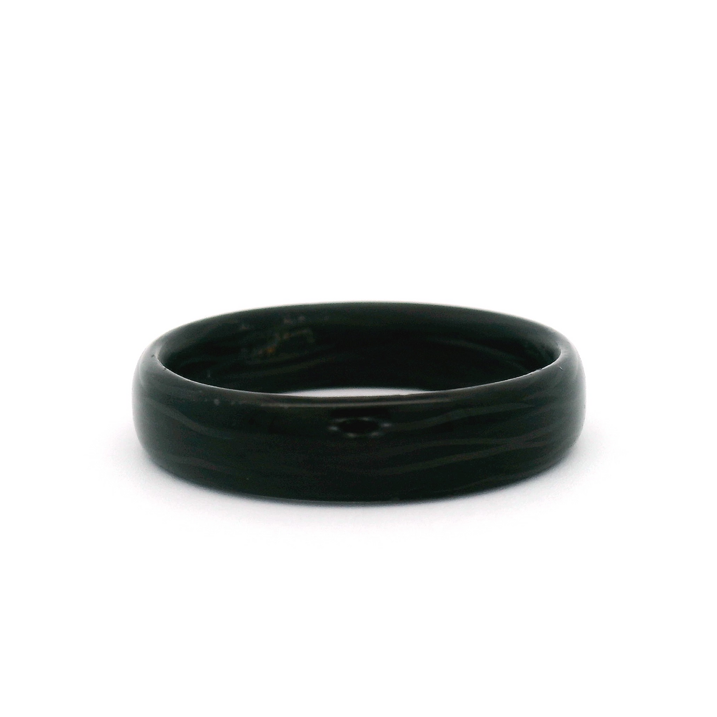 Polished Carbon Fibre Soft Domed Comfort Fit 5mm Wide Band