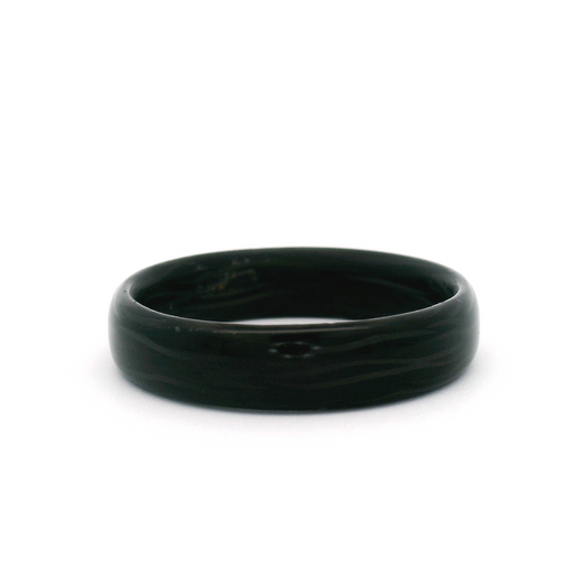 Polished Carbon Fibre Soft Domed Comfort Fit 5mm Wide Band
