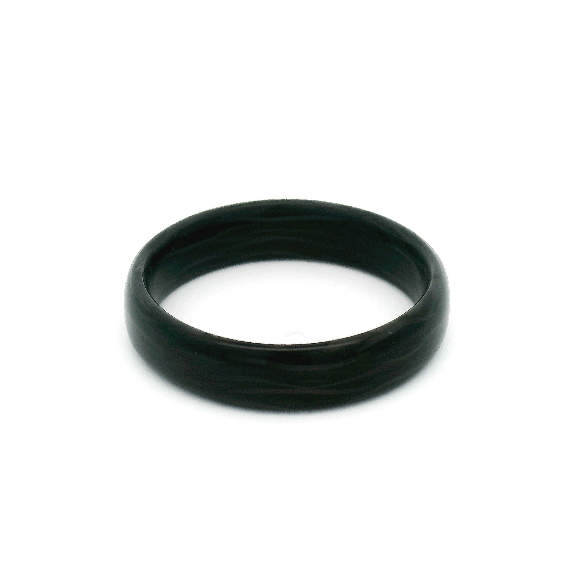 Polished Carbon Fibre Soft Domed Comfort Fit 5mm Wide Band