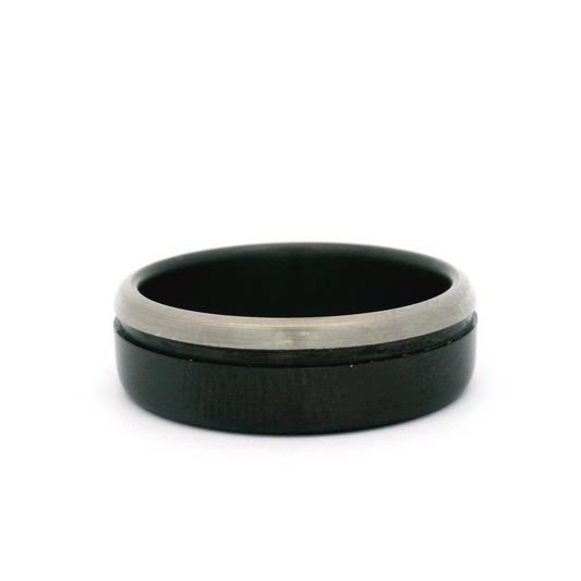 Brushed Zirconium and Titanium 7mm Band