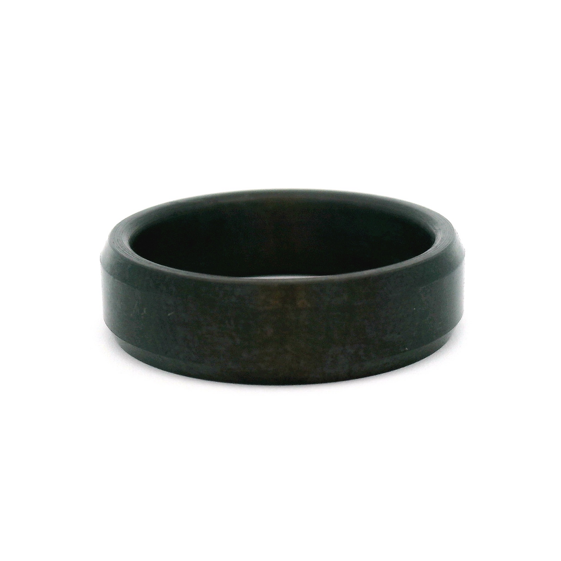 Black Bevelled Zirconium 6mm Band