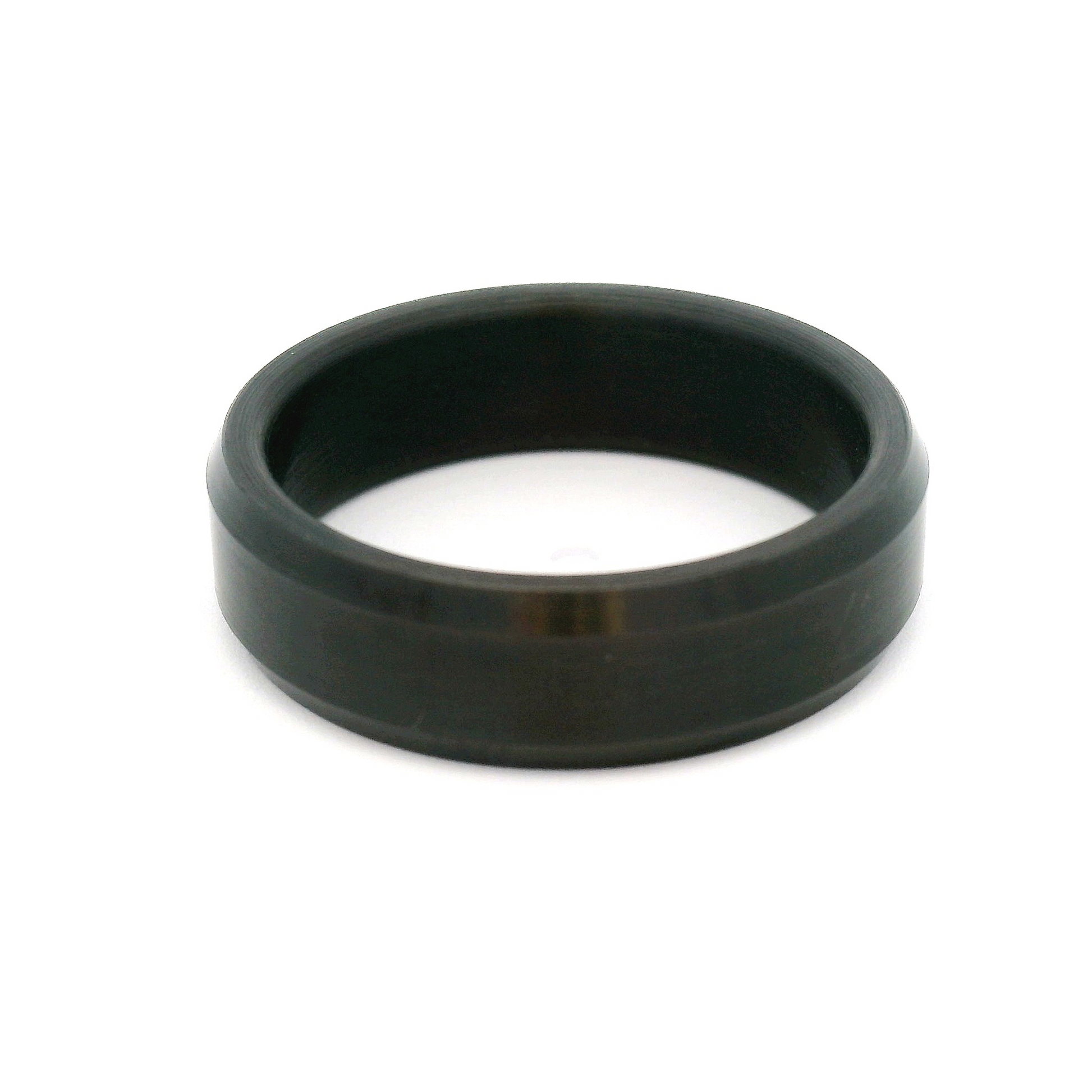 Black Bevelled Zirconium 6mm Band