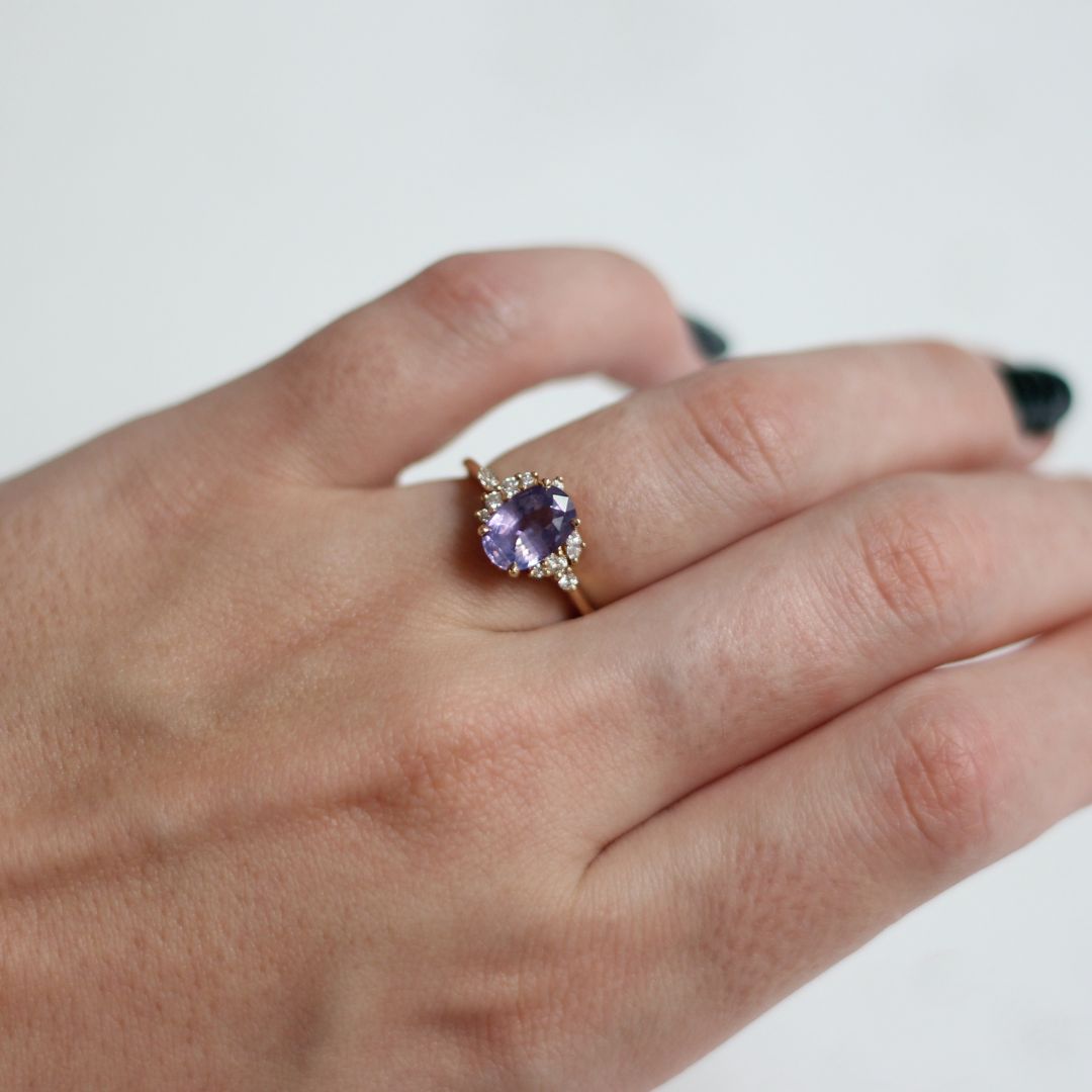 Oval Purple Sapphire Ring
