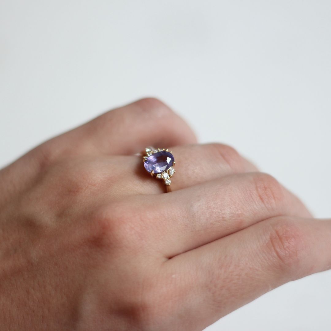 Oval Purple Sapphire Ring