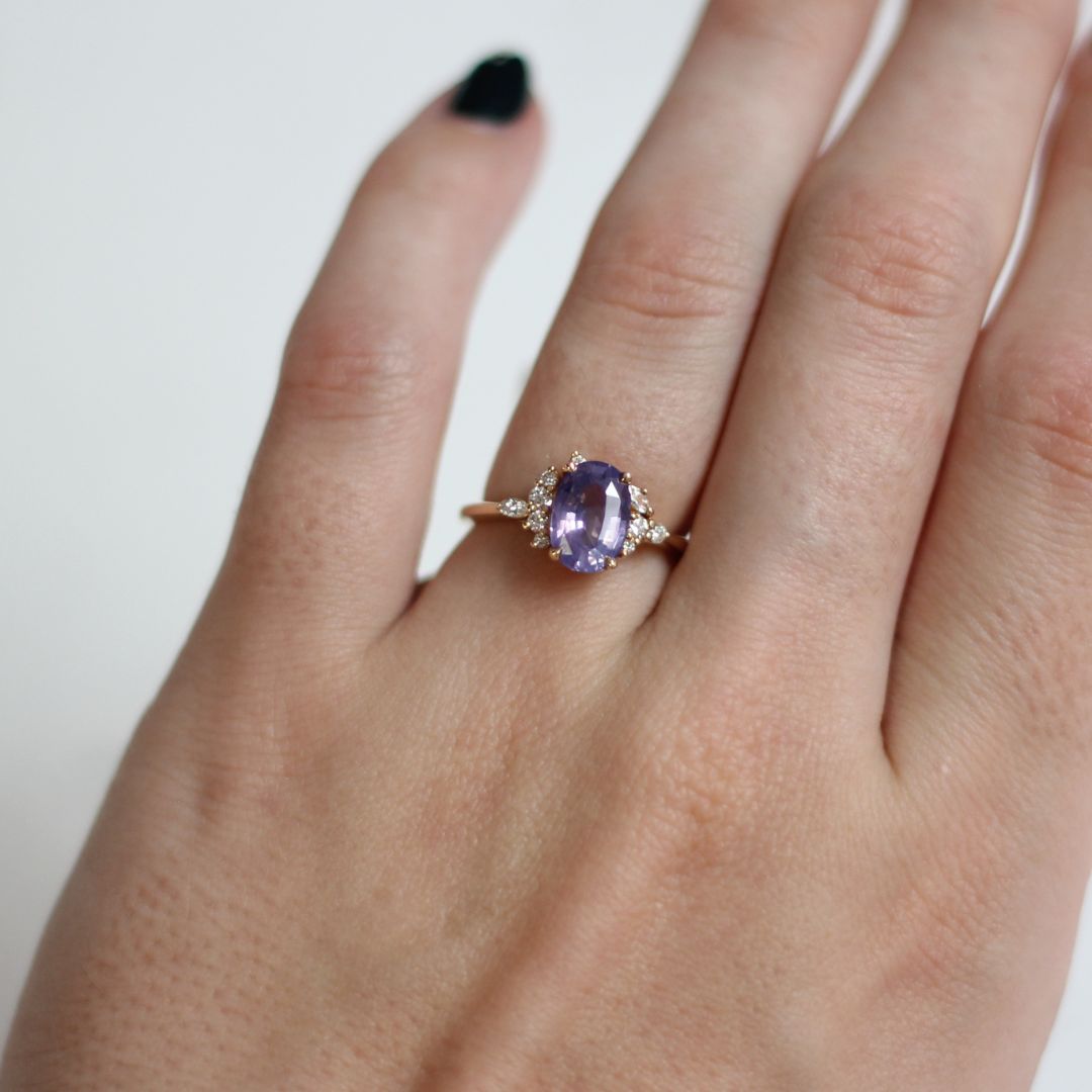 Oval Purple Sapphire Ring