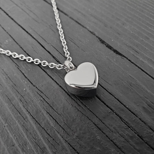 Stainless Steel Tiny Heart Urn Necklace