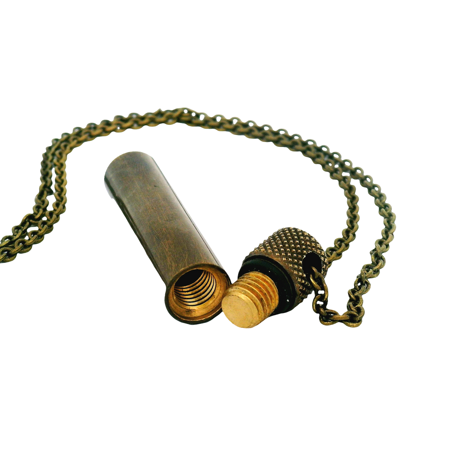 Antique Brass Poison Vial Pendant