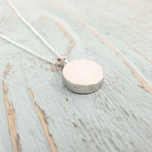 Sterling Silver Circle Cremation Necklace