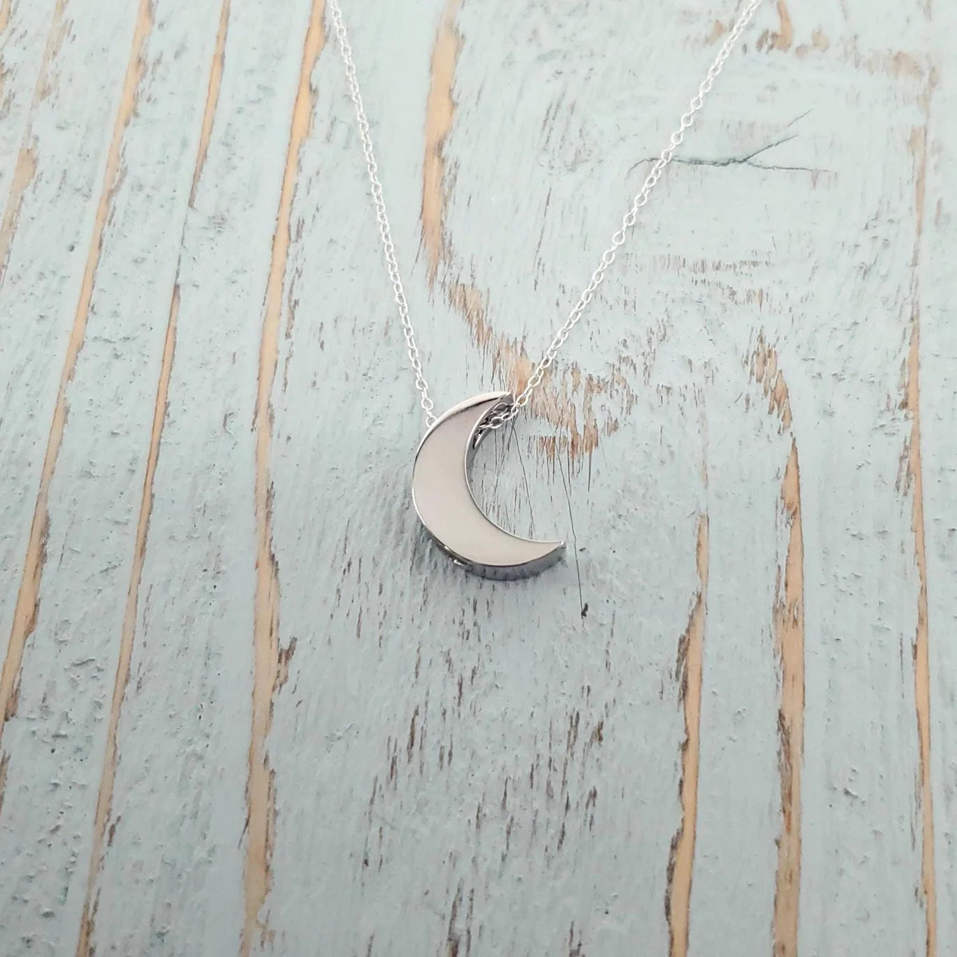Stainless Steel Crescent Moon Urn Necklace