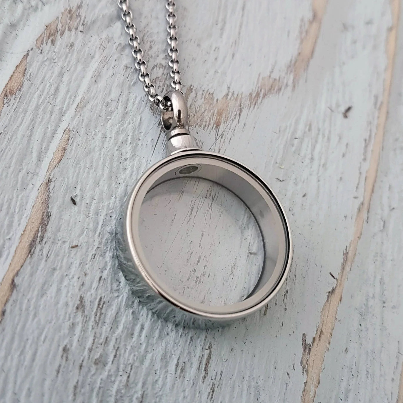 Sterling Silver Glass Secret Capsule Necklace